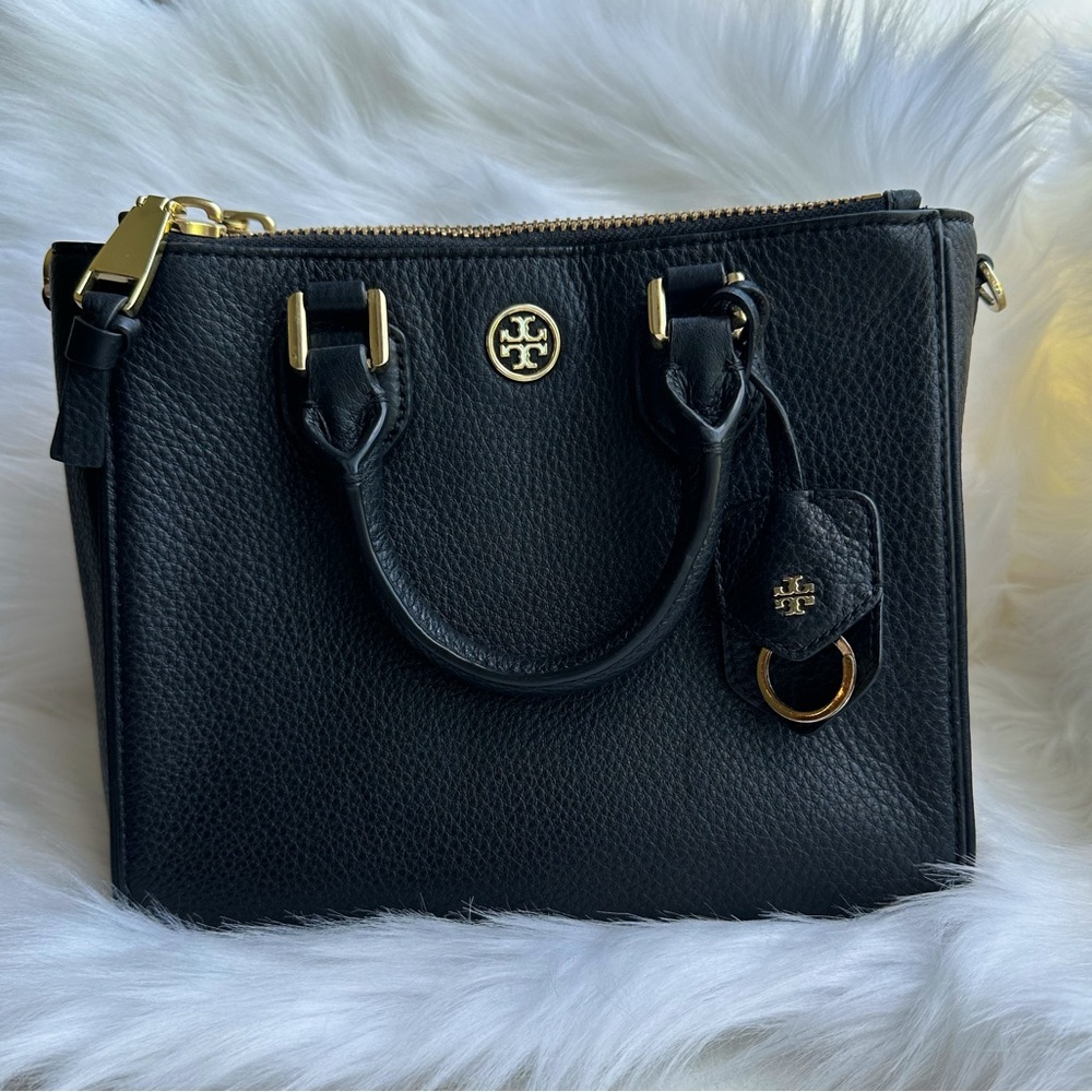 Tory Burch Pebbled Leather Robinson Double Zip Satchel/Tote/Crossbody